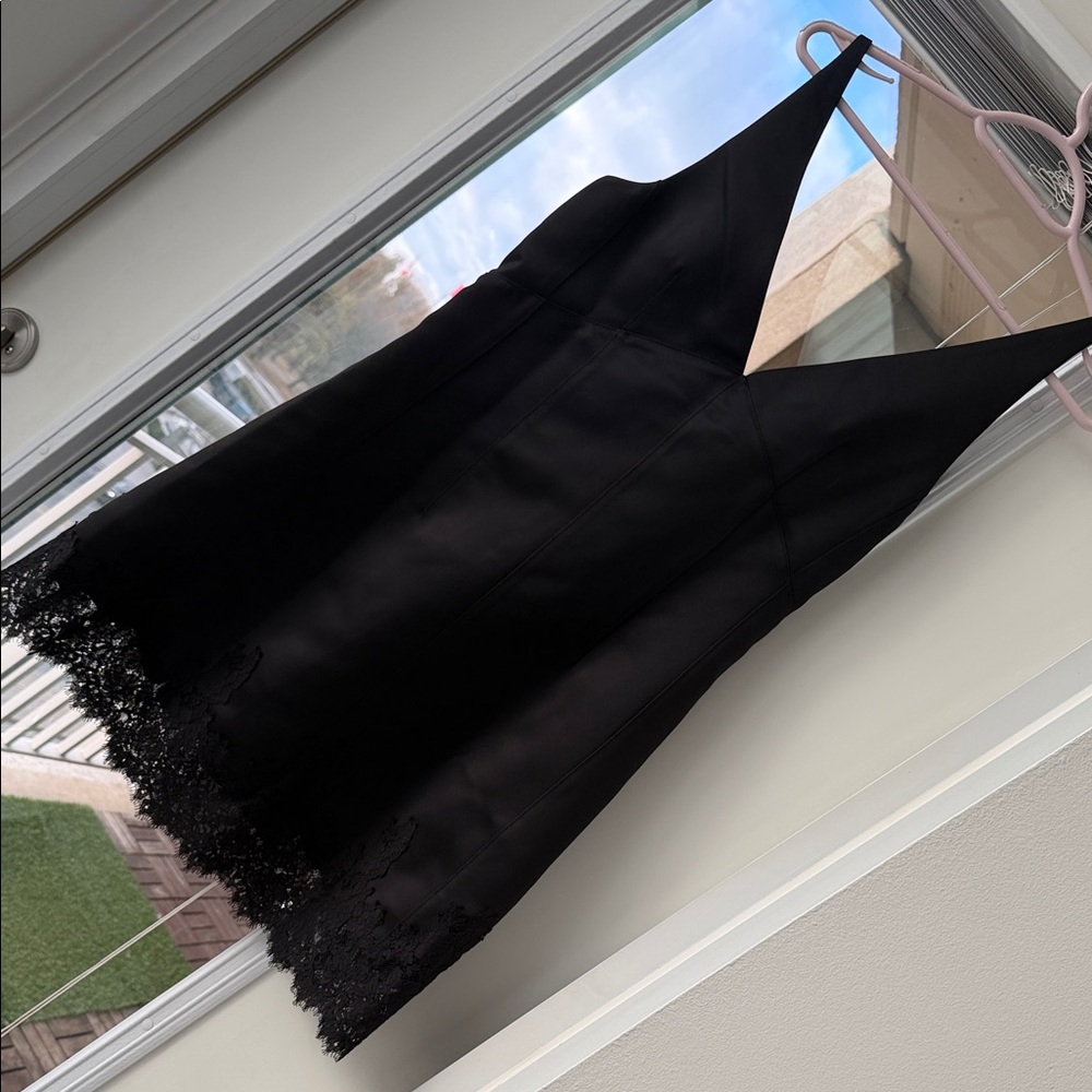 H&M Black Mini Dress with Lace Trim